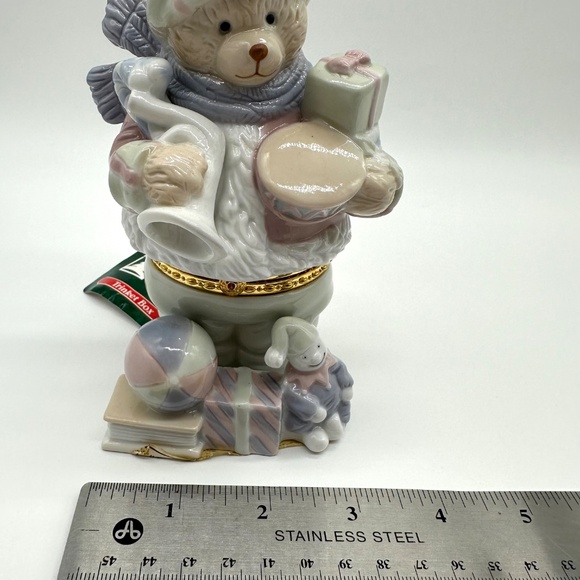 Large Teddy Bear & Toys Trinket Box Christmas Trim A Home K-Mart Vintage - Picture 14 of 14